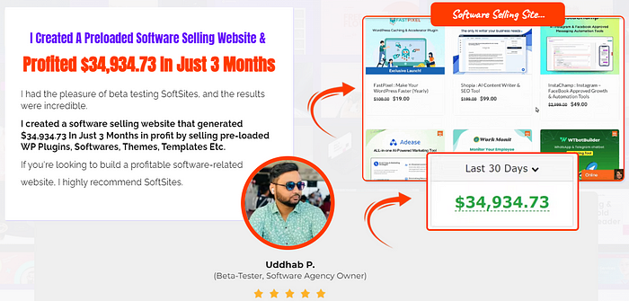 SoftSites: Self-Updating Software Selling Websites